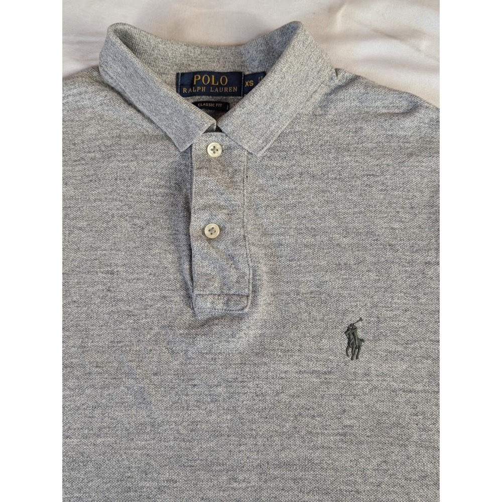 Polo Ralph Lauren Mens XS Grey Classic Fit Short Sleeve Pique Polo Shirt